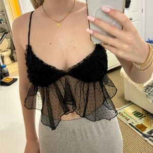Black lace tank top. Urban Outfitters. Size xs.
